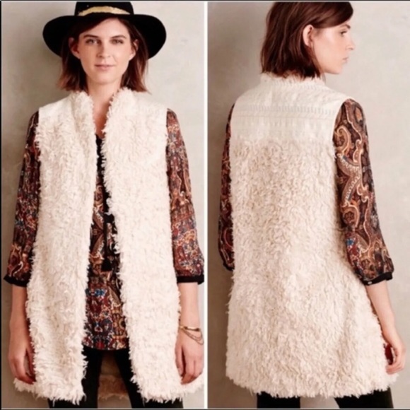Anthropologie Jackets & Blazers - Anthropologie HEI HEI Shaggy Shearling Faux Fur Boho Long Vest Size Small